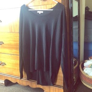Madewell hi lo lightweight black sweater